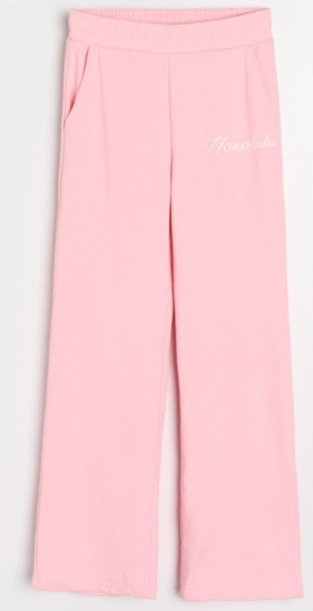 Sinsay Dresowe damskie spodnie z modnymi szerokimi nogawkami 2XL RÓŻOWE