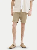 Spodenki męskie - Tom Tailor Szorty materiałowe 1040227 Beżowy Slim Fit - miniaturka - grafika 1
