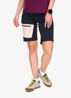 Buty trekkingowe damskie - Spodenki turystyczne damskie Vaude Badile Shorts - black/soft rose - miniaturka - grafika 1