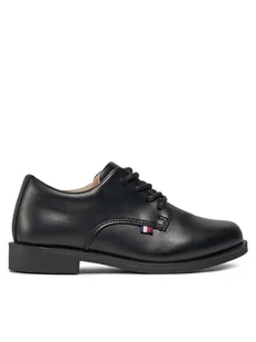 Tommy Hilfiger Półbuty Low Cut Lace Up Shoe T3B4-33174-1355 Czarny - Buty dla chłopców - miniaturka - grafika 1