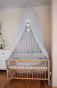 Pościel dla dzieci - Baldachim z falbanką nad łóżeczko JASNOSZARY - miniaturka - grafika 1