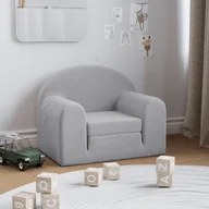 Sofy i kanapy - Kanapa dla dziecka, rozkładana, jasnoszara, miękki plusz Lumarko! - miniaturka - grafika 1