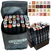 Przybory szkolne - PROMARKERY SKIN 24szt markery CIELISTE brązy beże pisaki mazaki DWUSTRONNE - miniaturka - grafika 1