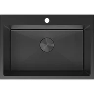 Zlewozmywaki - Mexen Solix zlewozmywak stalowy 1-komorowy 650 x 450 mm, czarny HC - 6403651000-70HC - miniaturka - grafika 1