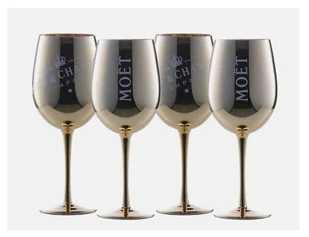 Kieliszki do szampana wina MOET CHANDON 4 szt zestaw złote - Kieliszki - miniaturka - grafika 1