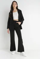 Spodnie damskie - Czarne Spodnie Dzwony Amathotis - miniaturka - grafika 1