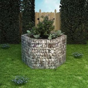 vidaXL Donica gabionowa w kształcie sześciokąta, 160 x 139 100 cm - Donice - miniaturka - grafika 1