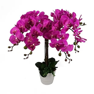 Leaf Design UK Realistyczny sztuczny kwiat orchidei ekspozycja w doniczce - Sztuczne kwiaty - miniaturka - grafika 1