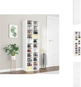 Szafki na buty - vidaXL Szafka na buty biała 54x34x183 cm materiał drewnopochodny - Półki i szafki na buty - miniaturka - grafika 1