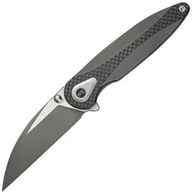 Scyzoryki - Zenthra Szara Rękojeść z Tytanu z Wkładką z Tkanego Włókna Węglowego Szare Kamiennie Myte Bohler M39 - miniaturka - grafika 1