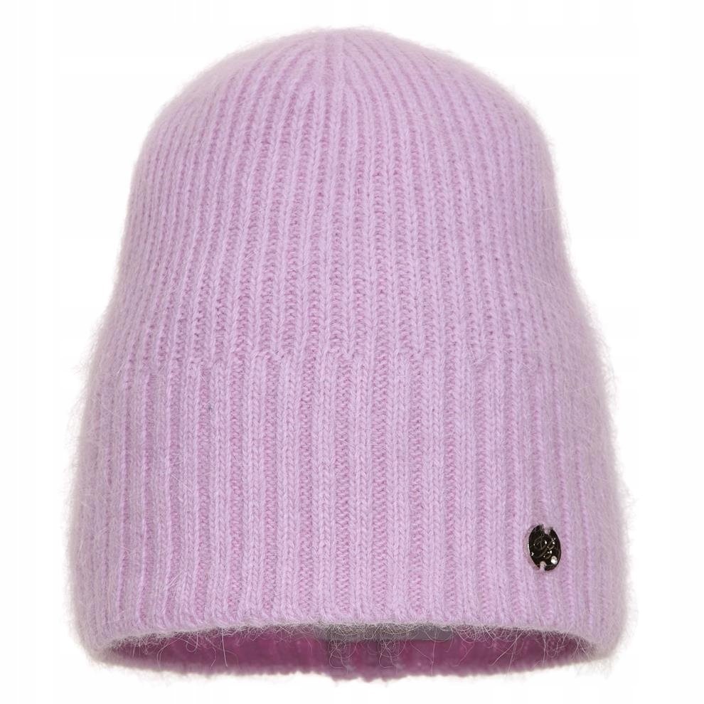 Czapka zimowa damska z angory KAJA Wrzosowy róż