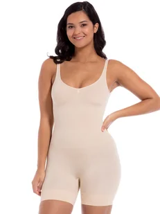 MAGIC Bodyfashion Damskie body z głębokim wycięciem z tyłu Kobiety beżowy jednolity, S - Body - miniaturka - grafika 1