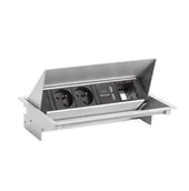 Gniazdka elektryczne - BACHMANN CONEO SET 2xUTE 1xUSB Charger 1xCM 0.2m GST18 białe aluminium - miniaturka - grafika 1