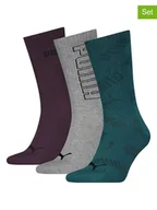 Skarpetki męskie - Puma Skarpety (3 pary) w kolorze bordowo-szaro-zielonym - miniaturka - grafika 1