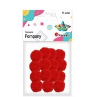 Pozostałe akcesoria dla plastyków - Titanum Pompony poliestrowe 18mm czerwone 15szt - miniaturka - grafika 1