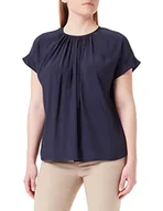 Bluzki damskie - Seidensticker Damska bluzka Regular Fit z krótkim rękawem, ciemnoniebieska, 36, granatowy, 36 - miniaturka - grafika 1