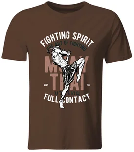 Koszulka Muay Thai, Tajski Boks, Brązowa, roz. L - Koszulki męskie - miniaturka - grafika 1