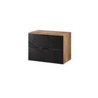 Szafki łazienkowe - Szafka łazienkowa pod umywalkę Szynaka Meble Mazi 80 cm wotan/czarny mat TH-100-1842 - miniaturka - grafika 1