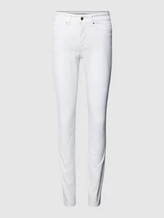 Spodnie damskie - Jeansy o kroju slim fit z naszywką z logo - grafika 1