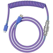 Gadżety dla graczy - Glorious PC Gaming Race Glorious PC Gaming Race Coiled Cable Nebula, USB-C oraz USB-A kabel Spiralny - 1.37m fioletowy GATA-1417 - miniaturka - grafika 1