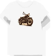 Koszulki i topy damskie - Koszulka damska biała z motocyklowym stylem retro XL - miniaturka - grafika 1