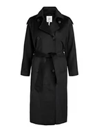 Płaszcze damskie - Object Damski płaszcz wełniany OBJCLARA Noos Płaszcz, czarny, 38 (DE), czarny - miniaturka - grafika 1