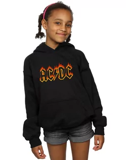 Bluzki dla niemowląt - Absolute Cult Bluza z kapturem AC/DC Girls Flames Logo Czarny 12-13 years - grafika 1