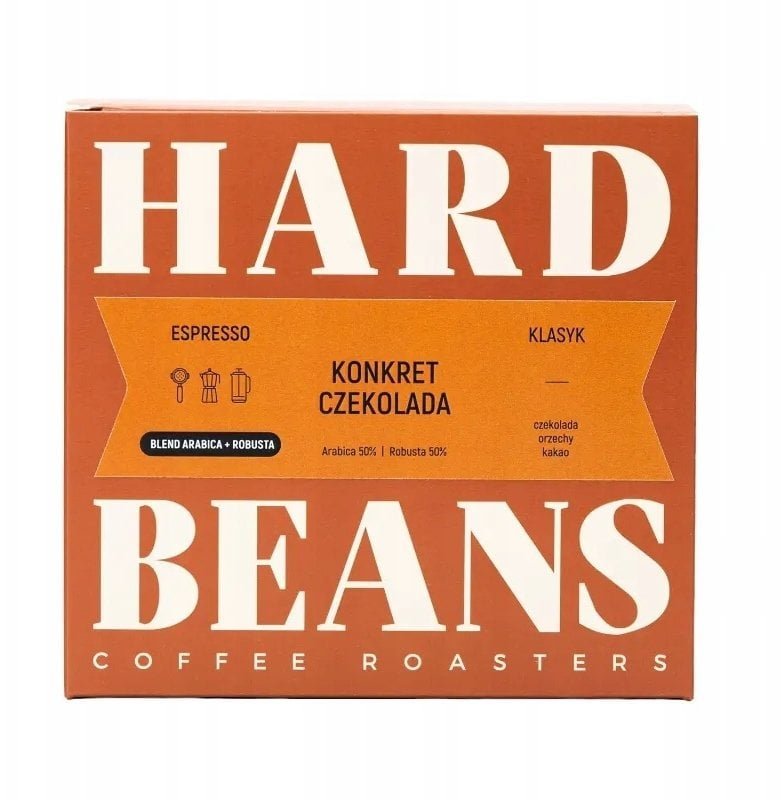 Kawa ziarnista Hard Beans Coffee Kawa ziarnista Konkret Czekolada Espresso 250g