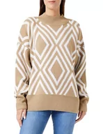 Swetry damskie - ZITHA Damski sweter z dzianiny 19019439-ZI01, beżowy wełniany biały, XL/XXL, Beżowy biały wełna, XL-XXL - miniaturka - grafika 1