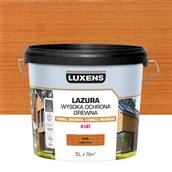 Lakiery do drewna - Lazura Wysoka ochrona Teak satynowy 5 l Luxens - miniaturka - grafika 1