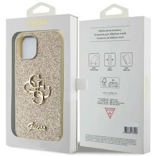 Oryginalne Etui GUESS Hardcase GUHCP15MHG4SGD do iPhone 15 PLUS (Fixed Glitter Big 4G / złoty) - Etui i futerały do telefonów - miniaturka - grafika 8