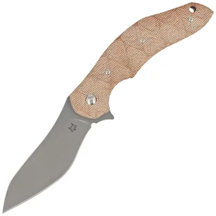 Nóż składany Fox Flipper Natural Micarta, Acid Stonewashed N690Co by Jens Ansø (FX-302 MIN) - Noże - miniaturka - grafika 1