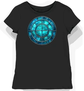 Koszulka damska czarna z nadrukiem średniowiecznych witraży L - Koszulki i topy damskie Koszulka damska czarna z nadrukiem średniowiecznych witraży L - Koszulki i topy damskie - miniaturka - grafika 1