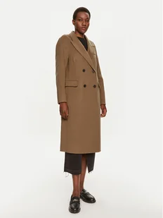 Tommy Hilfiger Płaszcz wełniany WW0WW42621 Khaki Regular Fit - Płaszcze damskie - miniaturka - grafika 1