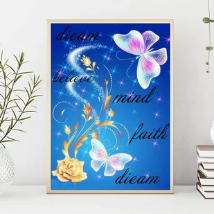 Haft Diamentowy/ Obraz 5D/ Mozaika Diamentowa/ Diamond Painting - motyl, rozm. 40x50 cm - Dekoratorstwo - miniaturka - grafika 1