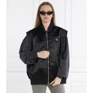 Kamizelki damskie - CALVIN KLEIN JEANS Satynowy bezrękawnik | Loose fit - miniaturka - grafika 1