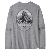 Koszulki sportowe męskie - Koszulka męska Patagonia M's L/S Cap Cool Daily Graphic Shirt - Lands Rozmiar: XL / Kolor: szary - miniaturka - grafika 1