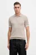 Koszulki męskie - Joop! polo bawełniane męski kolor brązowy gładki 30100018 - miniaturka - grafika 1