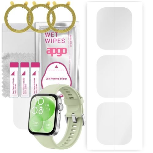 3x folia ochronna hydrożelowa do Huawei Watch Fit 3 - apgo Smartwatch Hydrogel Protection Ochrona na ekran smartwatcha