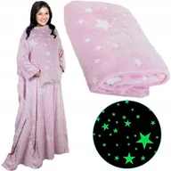 Koce - BLUZA OVERSIZE CIEPŁY KOC KOCO SZLAFROK KIESZENIE ŚWIECĄCY W NOCY NEON - miniaturka - grafika 1