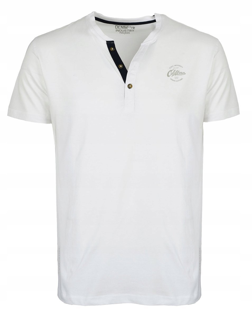 T-SHIRT męski koszulka w serek ERLO biały XXL