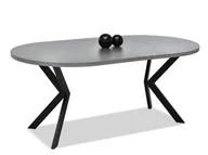 Stoły - OWALNY STÓŁ RODOS SZARY GRAFIT NA CZARNEJ NODZE DO JADALNI - miniaturka - grafika 1