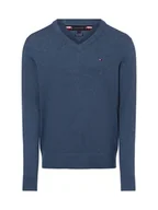 Swetry męskie - Tommy Hilfiger Sweter z dodatkiem kaszmiru Mężczyźni Bawełna niebieski jednolity, S - miniaturka - grafika 1