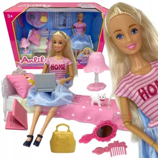 Lalka Anlily Meble Łóżko Akcesoria Dla Lalki Do Domku Z Pieskiem - Lalki dla dziewczynek - miniaturka - grafika 1