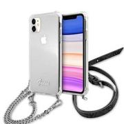 Etui i futerały do telefonów - Guess nakładka do iPhone 11 GUHCN61KC4GSSI przeźroczysta hard case 4G Silver Chain 8_2274747 - miniaturka - grafika 1