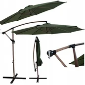 Parasole ogrodowe - Parasol ogrodowy boczny SANTORINI WOOD 3m Dark Green - Focus Garden - miniaturka - grafika 1