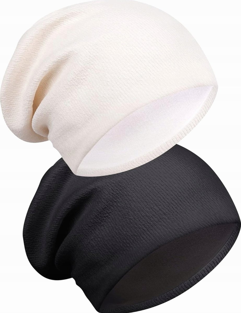 CZAPKA ZIMOWA LETNIA DZIANINOWA UNISEX LUŹNA AKRYL 2 SZTUKI
