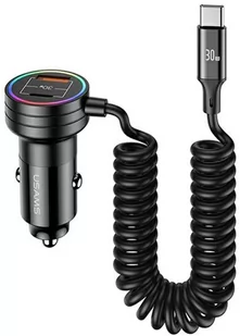 Ładowarka samochodowa Usams C33 60W + kabel Fast Charge Black (6958444902470) - Ładowarki samochodowe - miniaturka - grafika 1