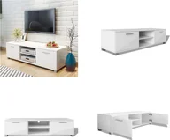 Szafki RTV - vidaXL Szafka pod TV biały wysoki połysk 120x40,5x35 cm - Szafka pod TV - Szafki pod TV - Szafki HiFi - Szafki HiFi - miniaturka - grafika 1