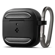 Akcesoria do słuchawek - Etui na słuchawki SPIGEN Rugged Armor do Apple Airpods 4 Czarny - miniaturka - grafika 1